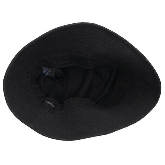 Balenciaga Logo Embroidered Distressed Bucket Hat L